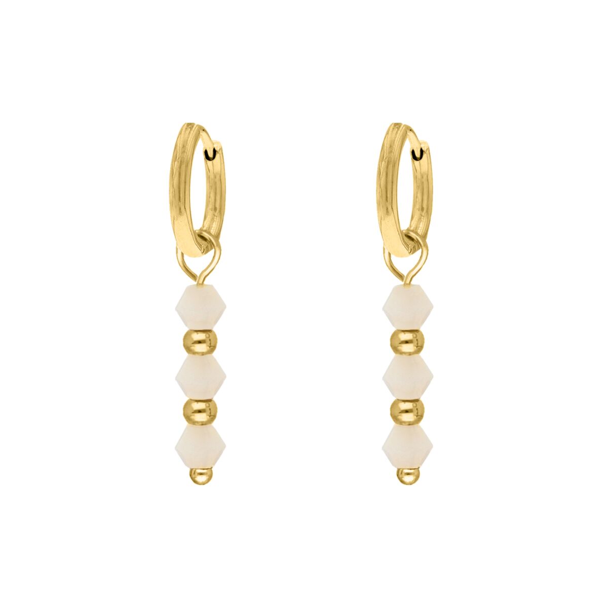 Oorbellen nude beads goldplated