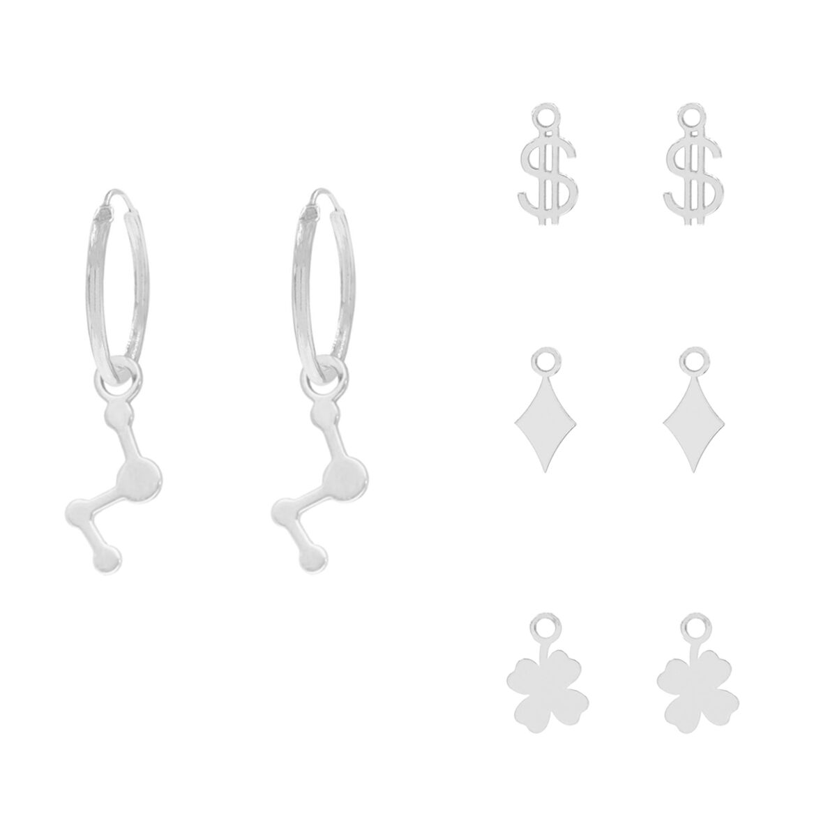 Oorbellen set met bedeltjes