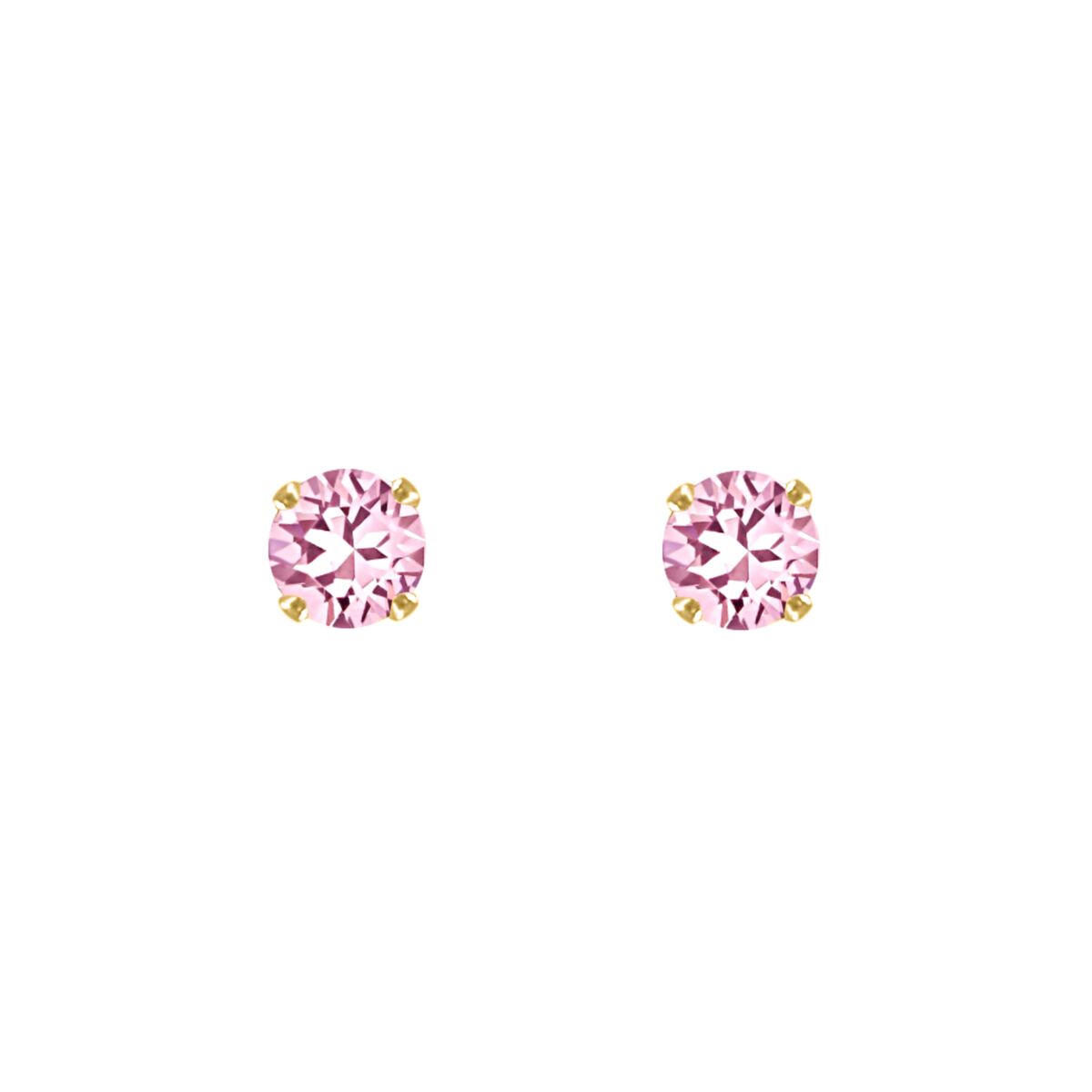 Oorknopjes pink stone goudkleurig