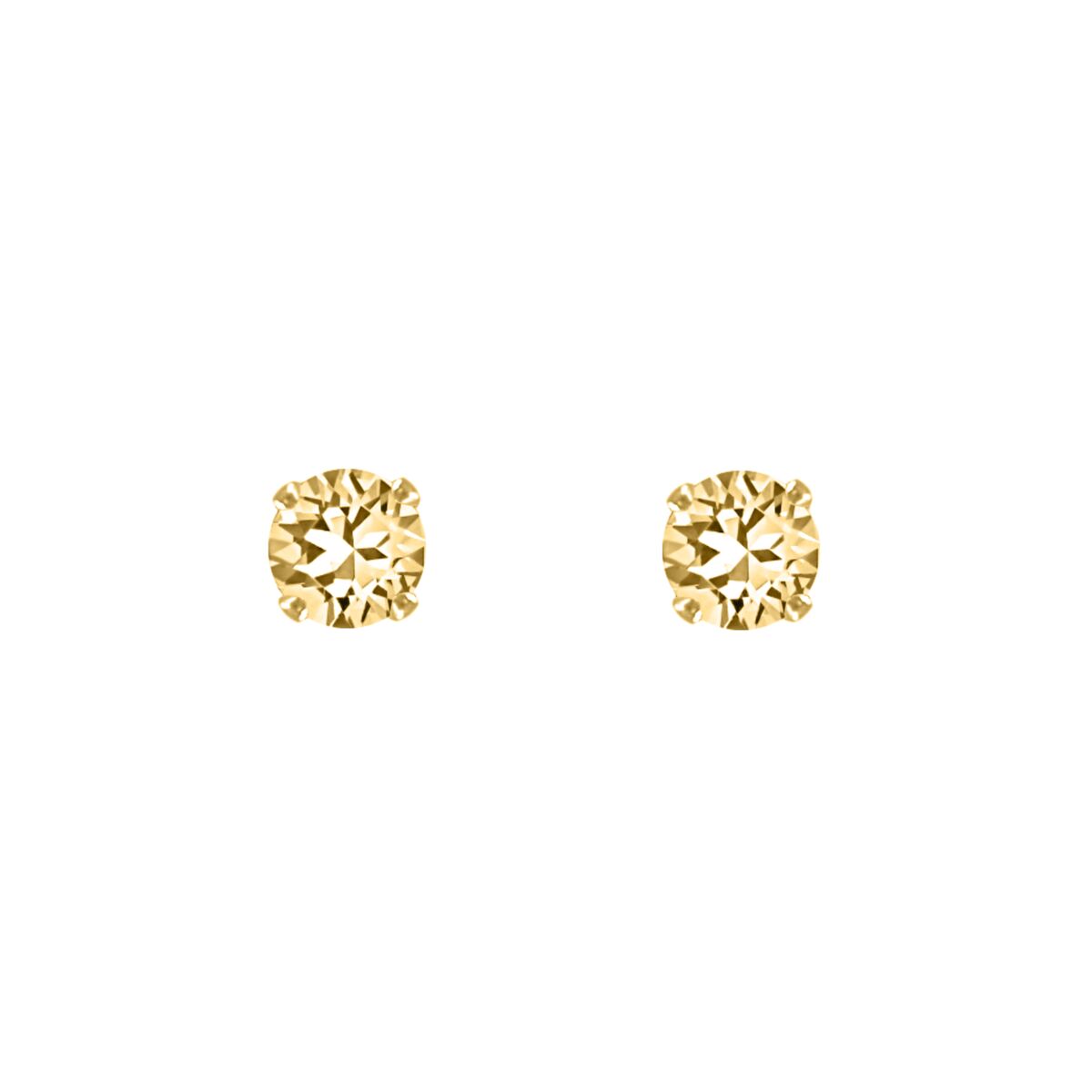 Oorknopjes champagne stone goudkleurig