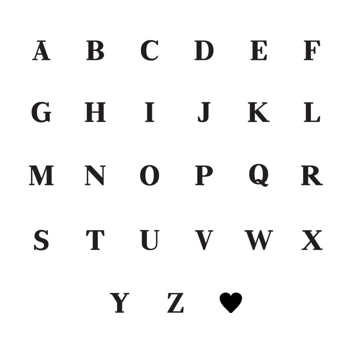 Overzicht van alle letters