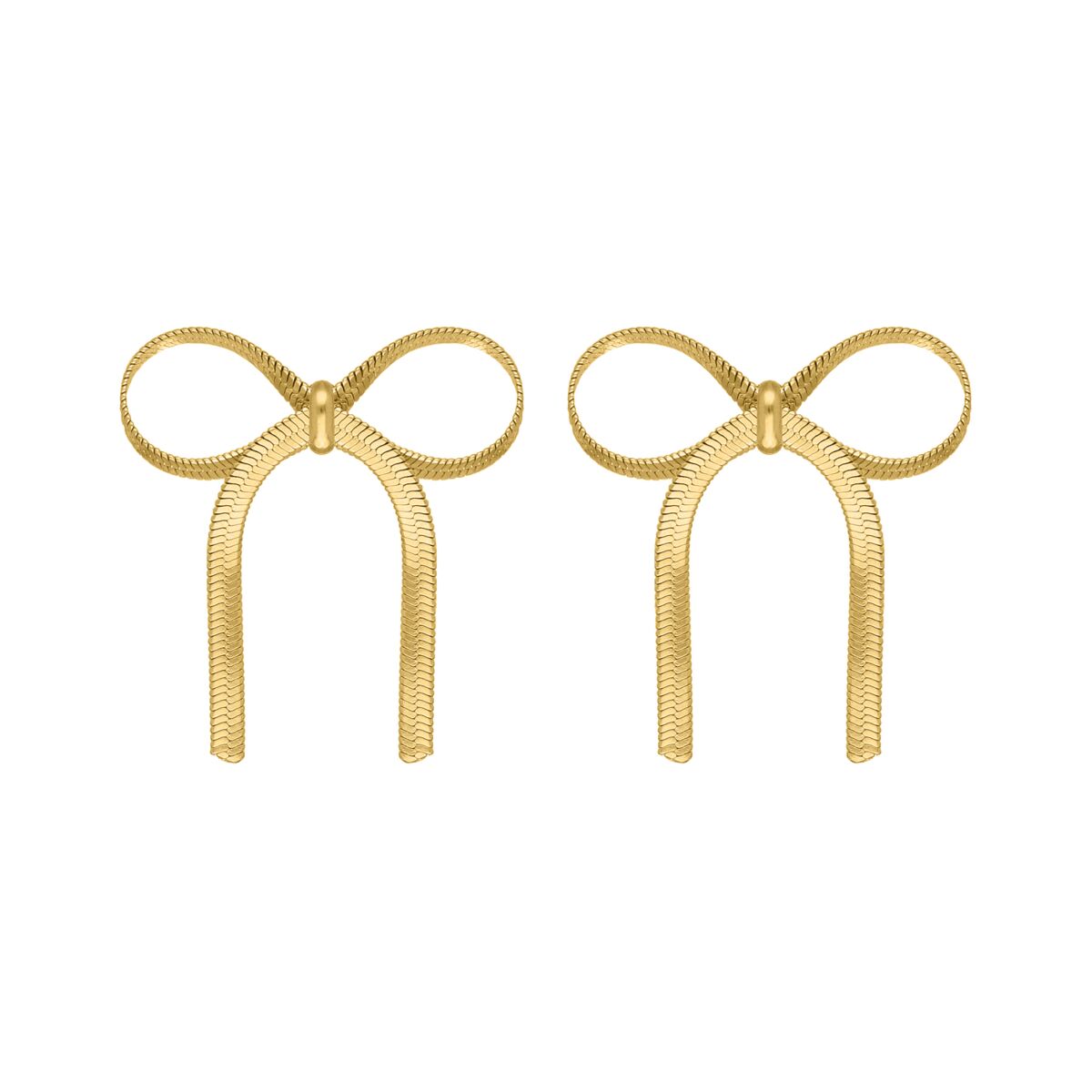 Trendy bow earrings goudkleurig