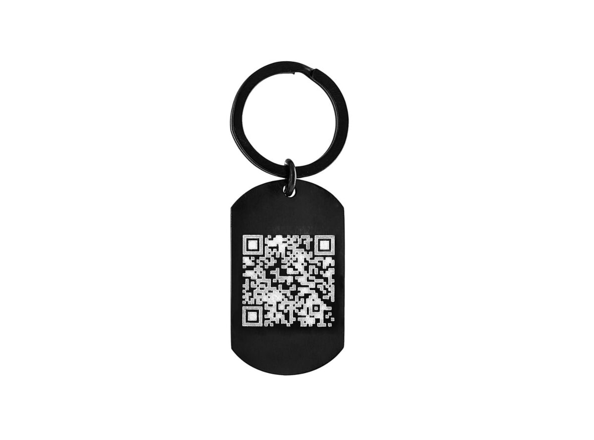 Sleutelhanger met QR code zwart 