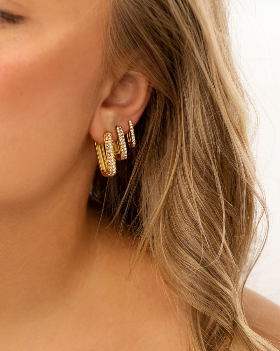 Shiny hoops oval goudkleurig