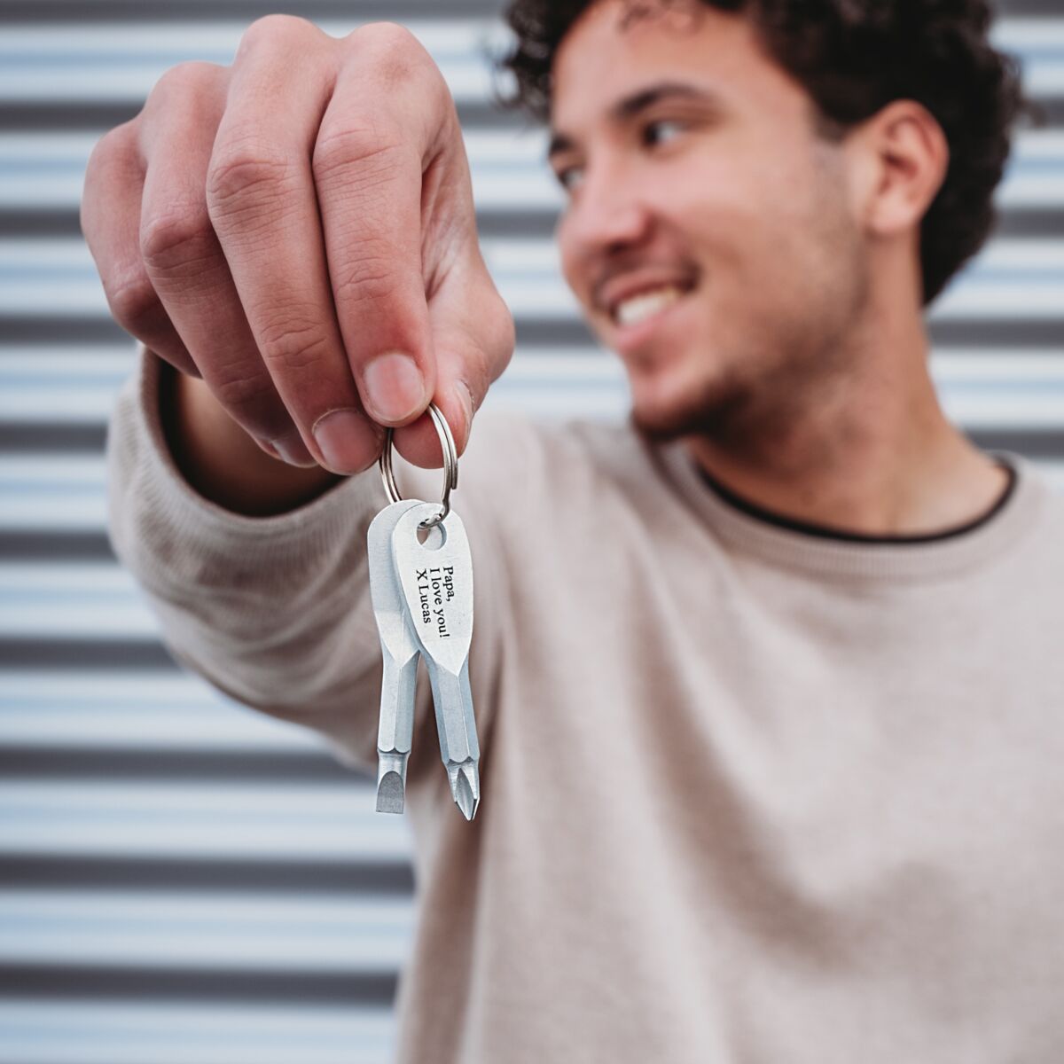 Zilveren schroevendraaier sleutelhanger