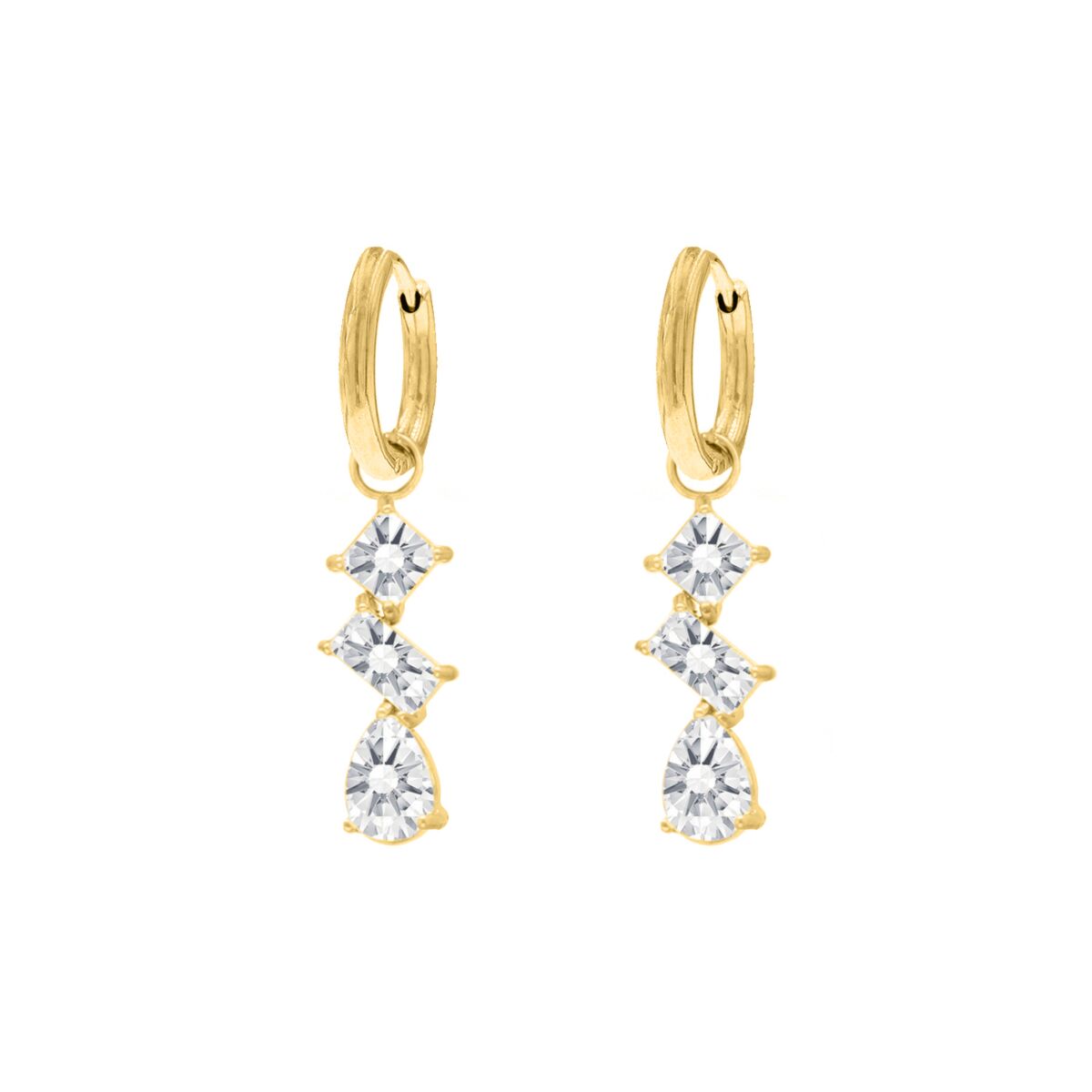 Oorbellen gemstones goudkleurig