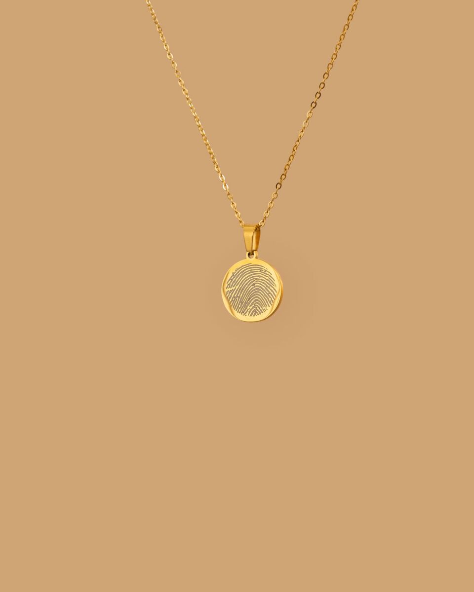 Gouden vingerafdruk ketting 
