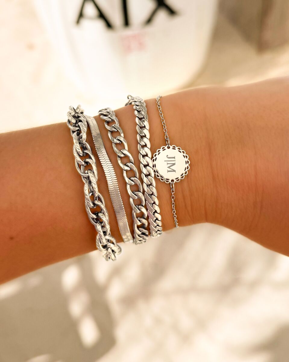 Zilveren armbanden mix chains