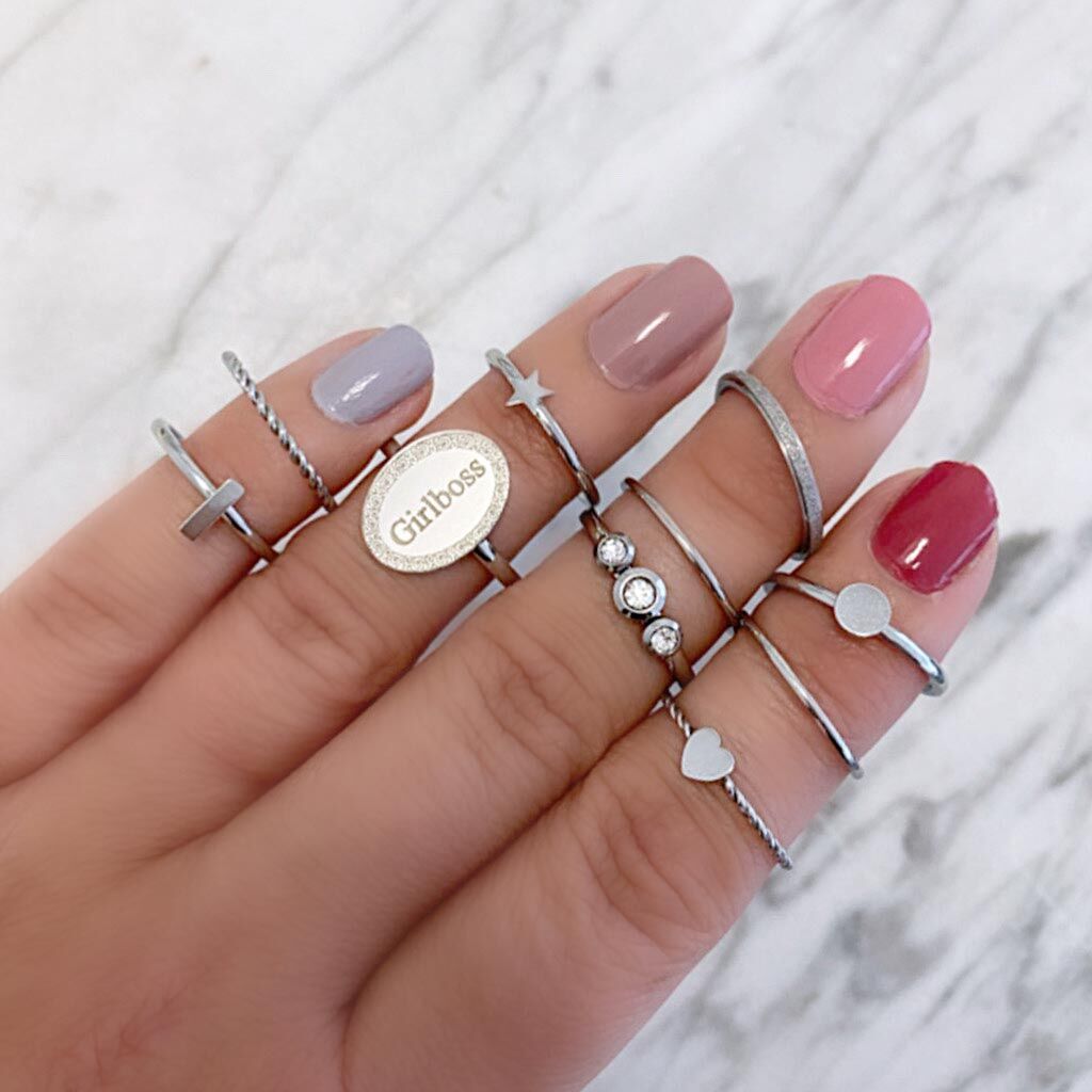 Ringen mix zilver om hand