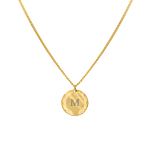 Coin necklace 1 initial goldplated