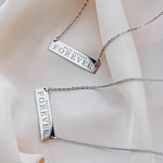 Best sisters forever kettingen zilver op satijn