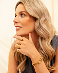 Statement bracelet round chains goldplated