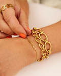 Statement bracelet round chains goldplated