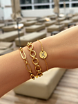 Statement bracelet round chains goldplated