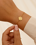 Gouden clover armband met gravering