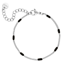 Zilveren armband met zwarte bolletjes