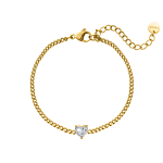 Armband sparkle heart goldplated