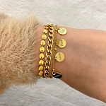 Gouden muntjes armband met gravering