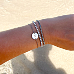 zilveren armparty met graveerbare coin armband