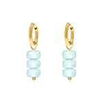 Baby blue oorbellen goudkleurig