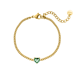 Birthstone heart armband goldplated