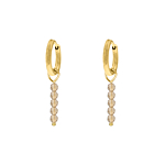 Oorbellen champagne beads goudkleurig