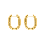 Chunky oval hoop earrings goldplated