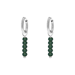 Earrings dark green beads