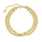 Enkelbandje dubbel goud kleurig