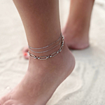 Enkelbandje zilver kleurig met open chains