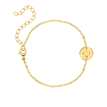 Armband 4 letters met mini coin goud kleurig