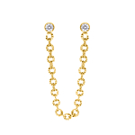 Double hoop sparkle oorbel goudkleurig