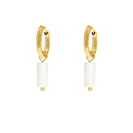 White stone earrings goldplated