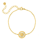 Armband 3 initials parelmoer kleur goud