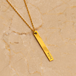 Gouden naamketting met bar