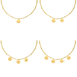 Graveerbare coin ketting goudkleurig