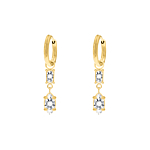 Oorbellen Double Gemstones Goudkleurig