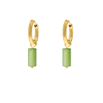 Green shell earrings goldplated