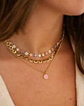 Necklace party met roze details