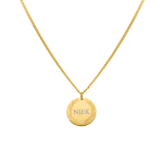 Ketting graveerbare munt goud kleurig