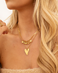 Gouden hartjes ketting en initial ketting