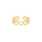 Lovely hearts ring goldplated