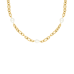 Chain and pearl necklace goudkleurig