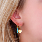 Gouden earparty met kleur