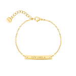 Graveerbare armband shiny bar goudkleurig