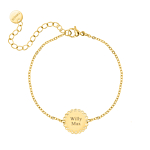 Graveerbare Armband Vintage Bedel Goudkleurig