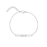 Zilveren graveerbare bar armband