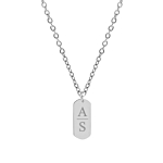 Graveerbare Bar Ketting 2 Letters