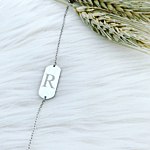 Graveerbare initial armband grote bar