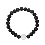 Kralen mannen armband met vingerafdruk